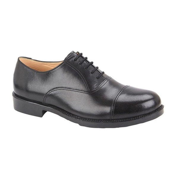 Grafters Män Läder Capped Oxford Laced Cadet Shoe 6 UK Svart Black 6 UK