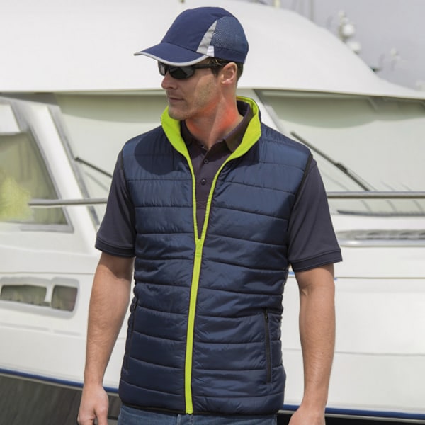 Result Safeguard Mens Reversible Soft Padded Safety Gilet 4XL F Fluorescent Orange/Navy 4XL