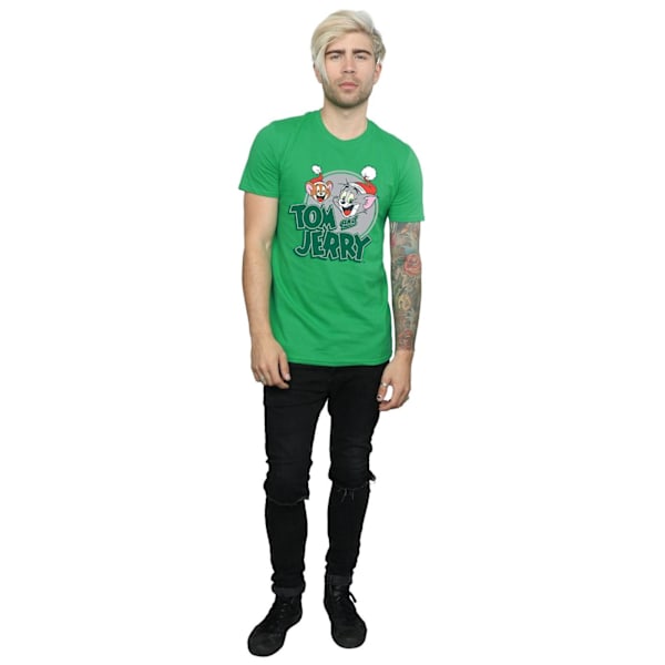 Tom And Jerry Herr Julhälsningar T-shirt M Irländsk Grön Irish Green M