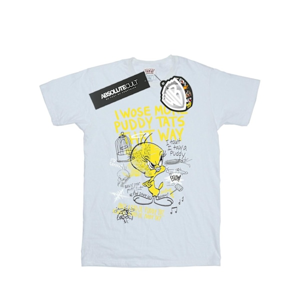 Looney Tunes Boys Tweety Pie More Puddy Tats T-shirt 9-11 år White 9-11 Years