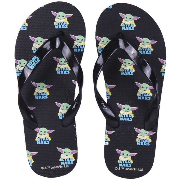 Star Wars: The Mandalorian Unisex Adult Flip Flops 7 UK Black Black 7 UK