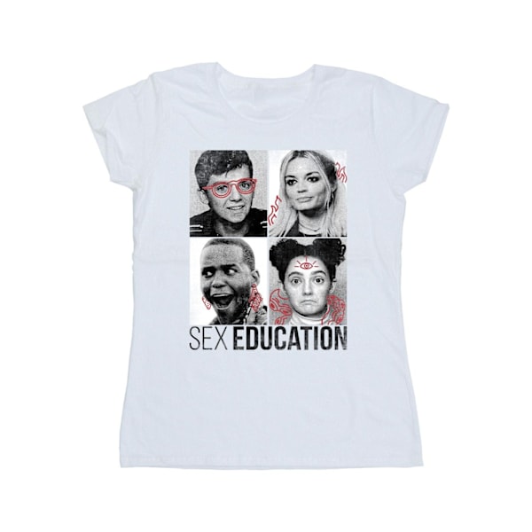 Netflix Dam/Dam Sex Education Klassfoton Bomull T-shirt White L