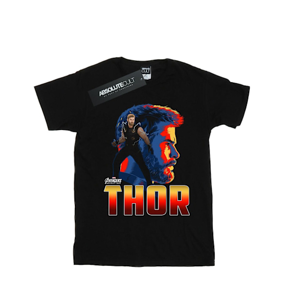 Marvel Girls Avengers Infinity War Thor Character Bomull T-Shir Black 5-6 Years