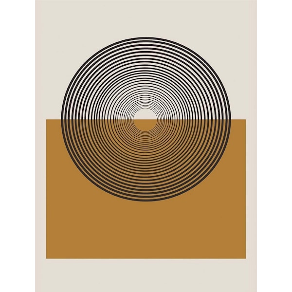 The Minus Studio Retro Landscape Paper Print 50cm x 40cm Off Wh Off White/Black/Brown 50cm x 40cm