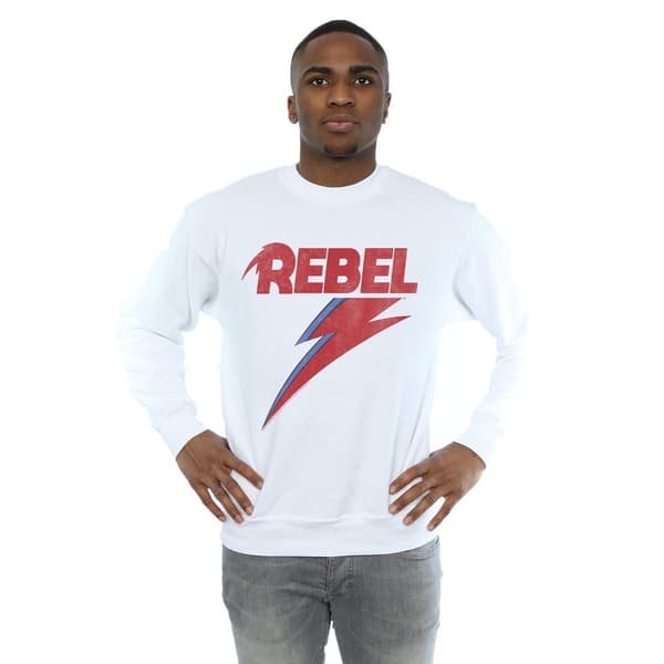 David Bowie Herr Distressed Rebel Sweatshirt M Vit White M