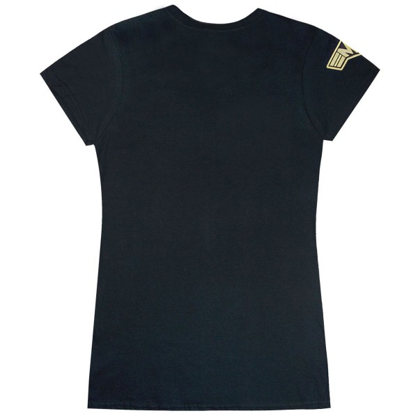 Captain Marvel Dam/Ladies Shield Fick Placement T-Shirt S Black S
