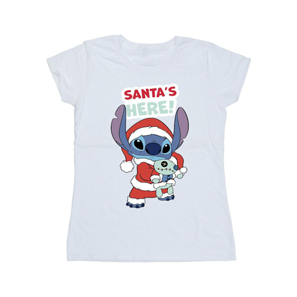 Disney Dam/Dam Lilo & Stitch Santa´s Here Bomull T-shirt White XXL