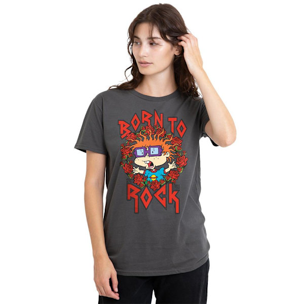 Rugrats Unisex Vuxen Chucky Was Born To Rock T-Shirt M Kolgrå Charcoal M