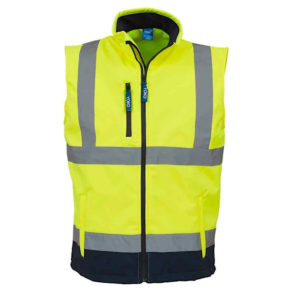 Yoko Hi Vis Softshell Väst för Herr / Arbetskläder S Hi-Vis Gul Hi-Vis Yellow/Navy S