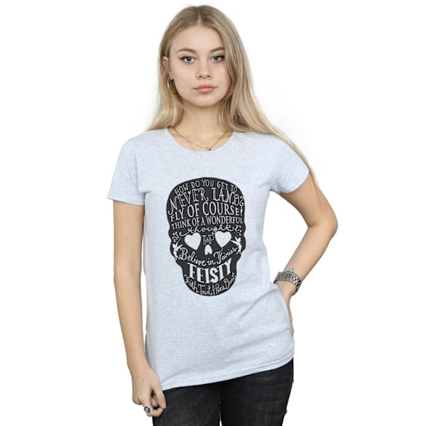 Disney Dam/Kvinnor Tinker Bell Skull Bomull T-shirt M Sport Sports Grey M