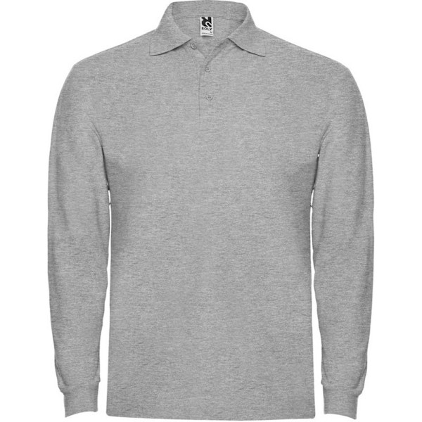 Roly Estrella långärmad pikétröja XL gråmelerad Grey Marl XL