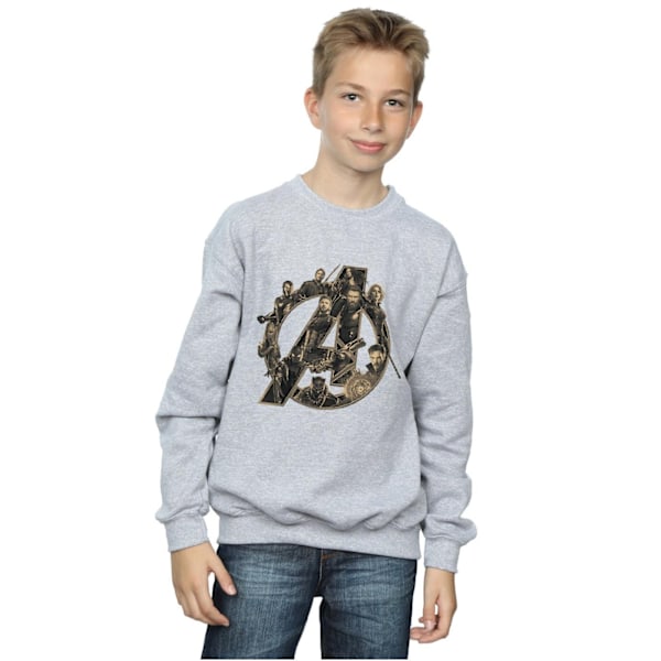 Marvel Boys Avengers Infinity War Marvel Logo Sweatshirt 9-11 år Sports Grey 9-11 Years