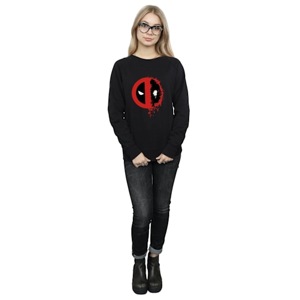 Marvel Womens/Ladies Deadpool Split Splat Logo Sweatshirt L Bla Black L