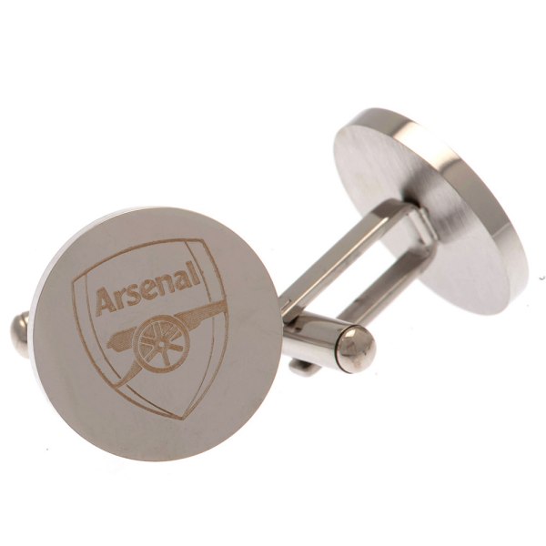 Arsenal FC Runda Manschettknappar i rostfritt stål One Size Silver Silver One Size