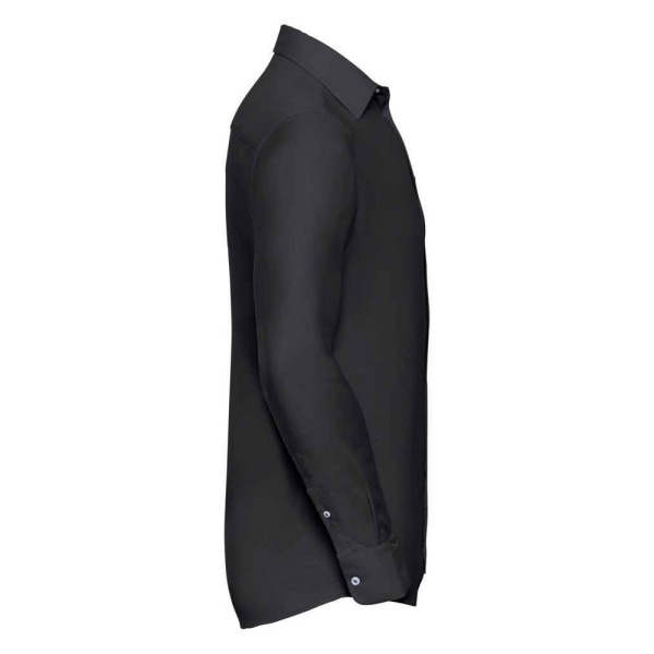 Russell Collection Herr Oxford Skräddarsydd Långärmad formell skjorta Black 14.5in