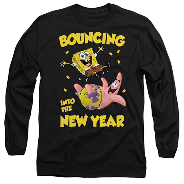 SvampBob Fyrkant Unisex Vuxen Studsar In I Det Nya Året T-shirt Black M