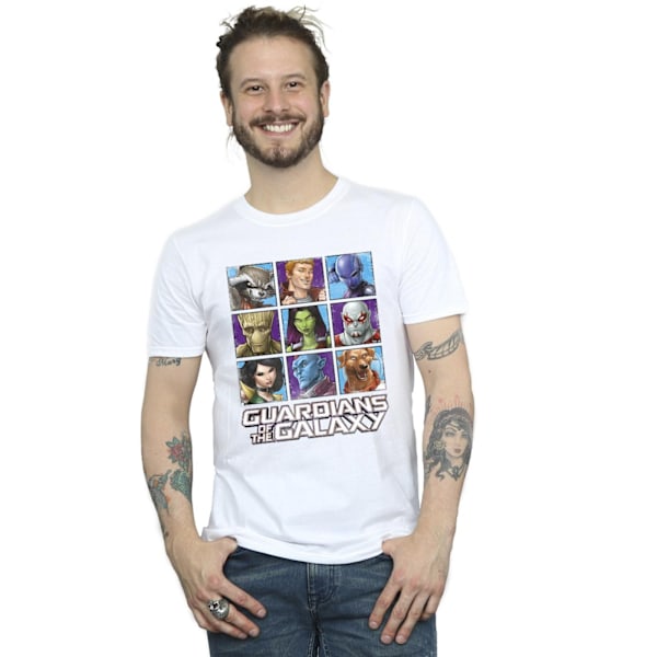 Guardians Of The Galaxy Herr Karaktär Rutor T-shirt L Vit White L