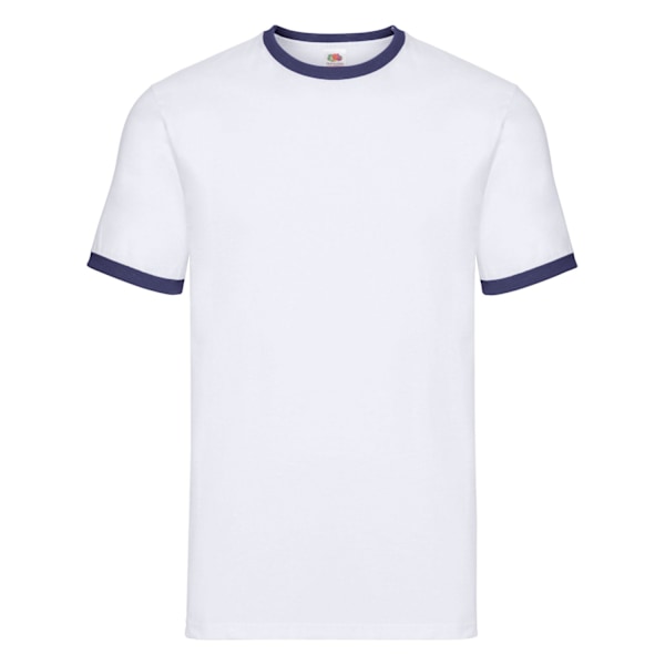 Fruit of the Loom Unisex Adult Ringer T-Shirt 3XL Vit/Marinblå White/Navy 3XL