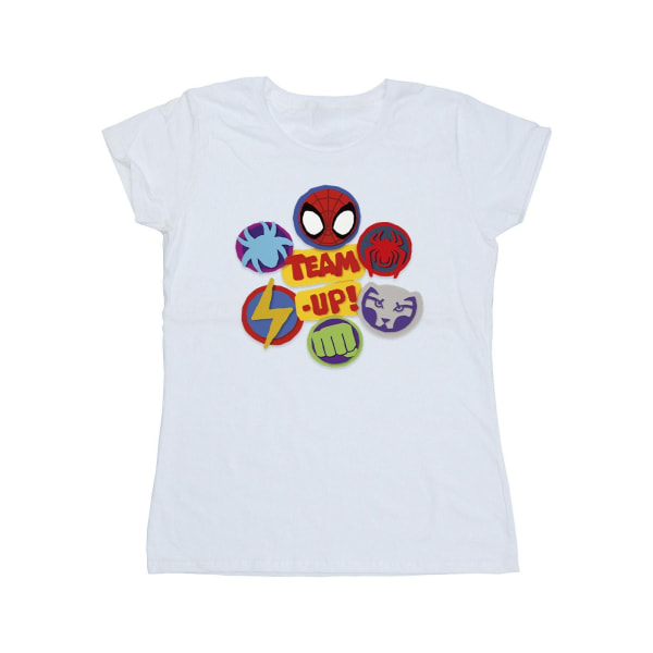 Marvel Womens/Ladies Spidey And His Amazing Friends Team Up Cot White L