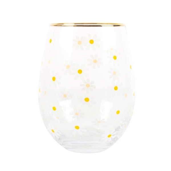 Något annat Spring Time Daisy Stemless Wine Glass One S White/Yellow One Size