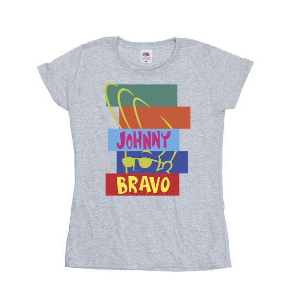 Johnny Bravo Dam/Damer Rektangul Pop Art Bomull T-shirt S S Sports Grey S