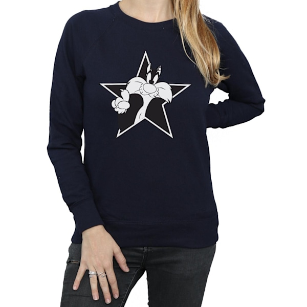 Looney Tunes Dam/Dam Sylvester Mono Star Sweatshirt XXL N Navy Blue XXL