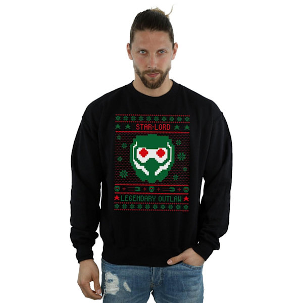 Marvel Herr Guardians Of The Galaxy Vol. 2 Star Lord Fair Isle Black 3XL