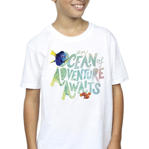 Finding Dory Boys Ocean Adventure Bomull T-shirt 7-8 år Vit White 7-8 Years