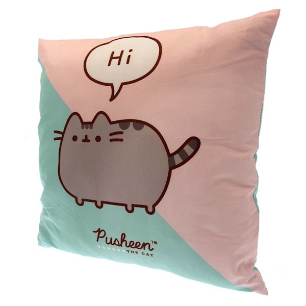 Pusheen Hi Kudde 40cm x 40cm Rosa/Blå/Grå Pink/Blue/Grey 40cm x 40cm