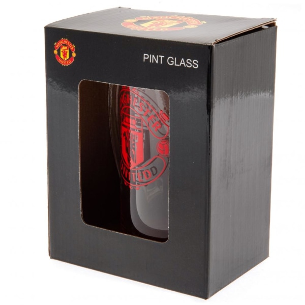 Manchester United FC Crest Glass Tankard One Size Röd Red One Size