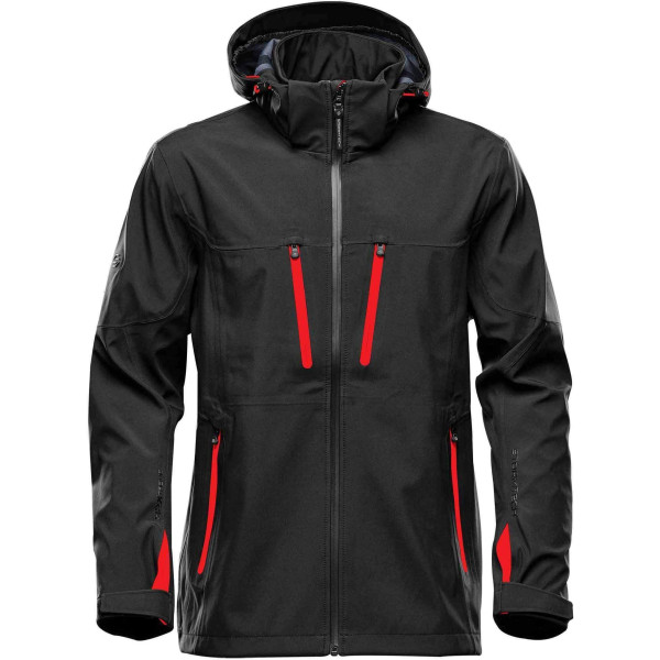 Stormtech Mens Patrol Hooded Soft Shell Jacka M Black/Bright R Black/Bright Red M