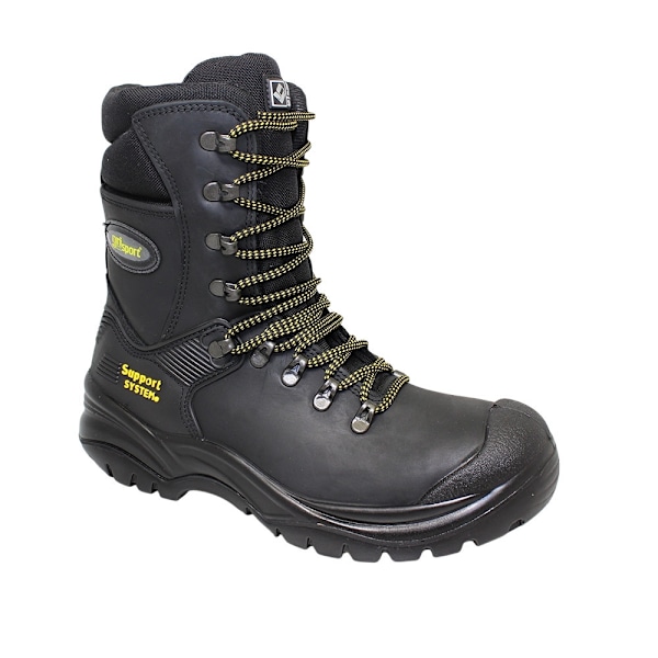 Grisport Combat Waxy Läder Säkerhetskängor 10.5 UK Svart Black 10.5 UK