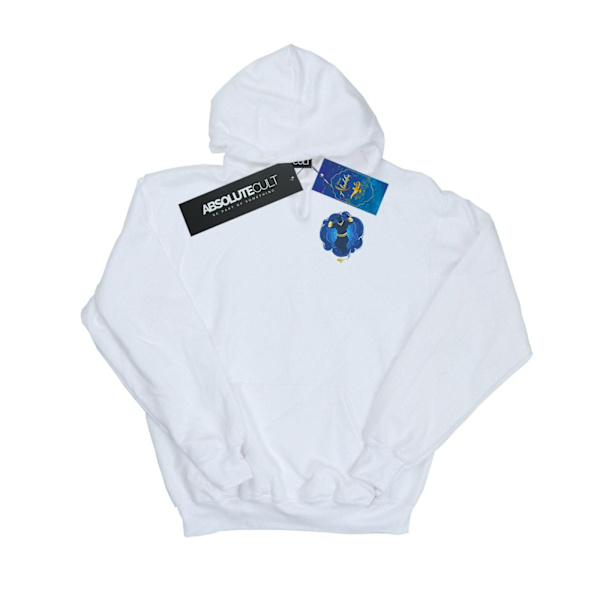 Disney Herr Aladdin Film Genie Brösttryck Hoodie XXL Vit White XXL