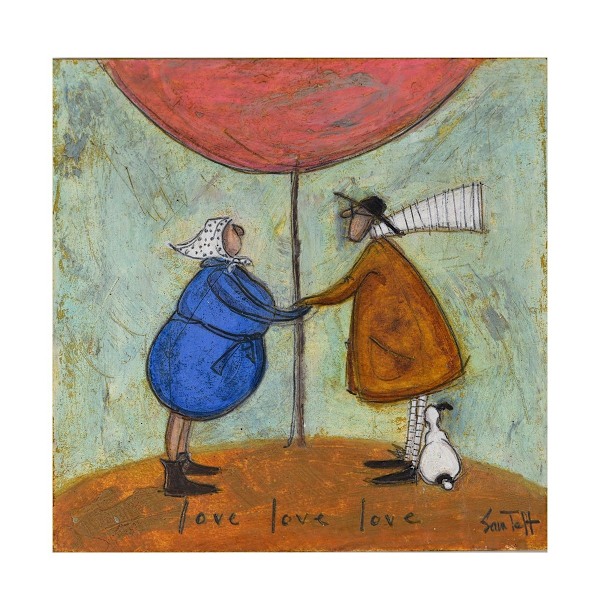 Sam Toft Love Love Love Pappersutskrift 40cm x 40cm Flerfärgad Multicoloured 40cm x 40cm