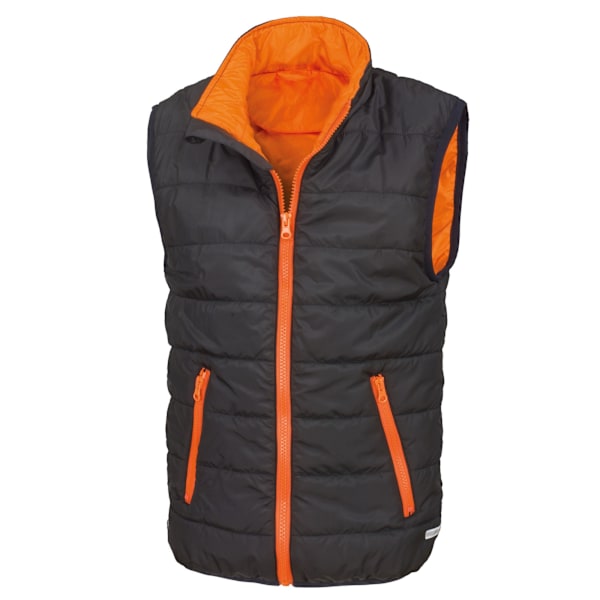 Result Core Barn/Barn Padded Body Warmer 11-12 År Svart Black/Orange 11-12 Years