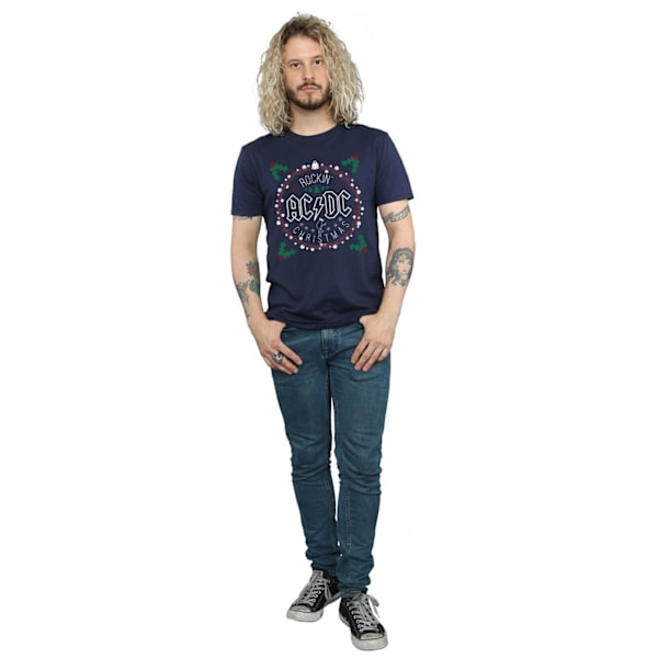 AC/DC Herr Jul Cirkel T-shirt M Marinblå Navy Blue M