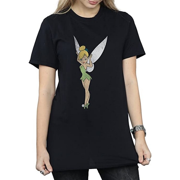 Tinkerbell Dam/Kvinnor Bomull Boyfriend T-Shirt M Svart Black M