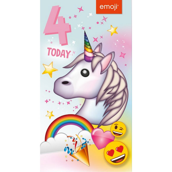 Emoji 4 Today Unicorn Födelsedagskort En Storlek Flerfärgad Multicoloured One Size