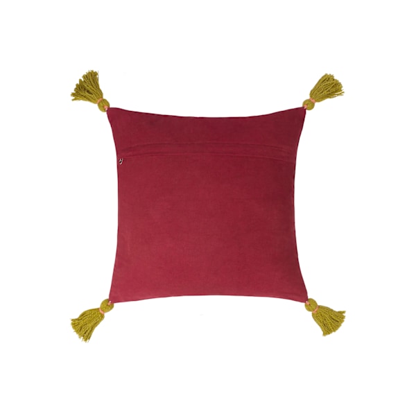 Wylder Broderad Svampkuddfodral 45cm x 45cm Rubinröd Ruby Red 45cm x 45cm