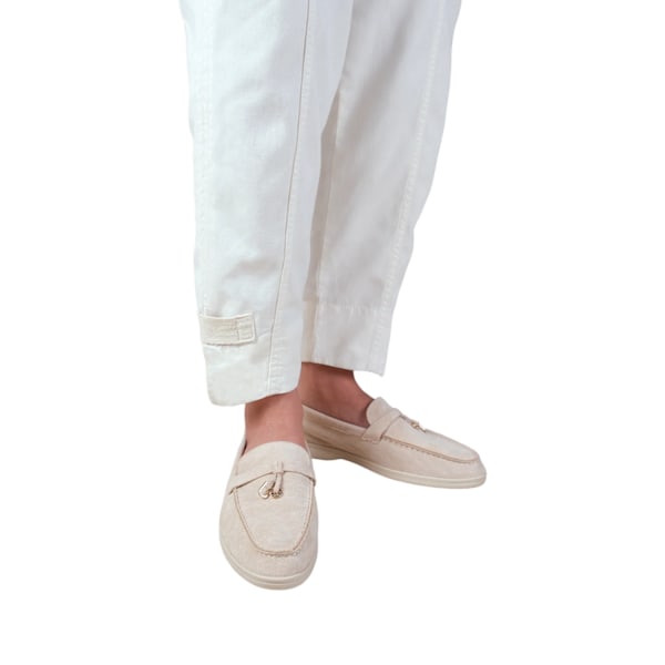 Where's That From Dam/Damer Pegasus Charm Faux Suede Slip-o Beige 4 UK Wide