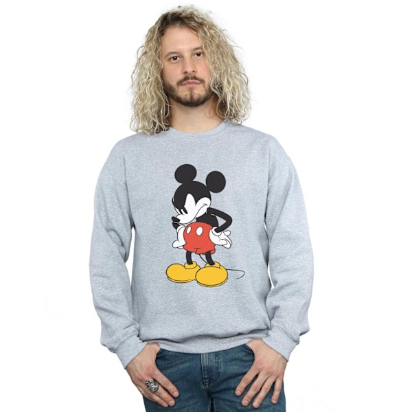 Disney Herr Mickey Mouse Arg Blick Nedåt Sweatshirt 3XL Sport Sports Grey 3XL