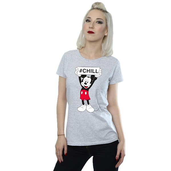Disney Dam/Damer Mickey Mouse Chill Bomull T-shirt L Sport Sports Grey L