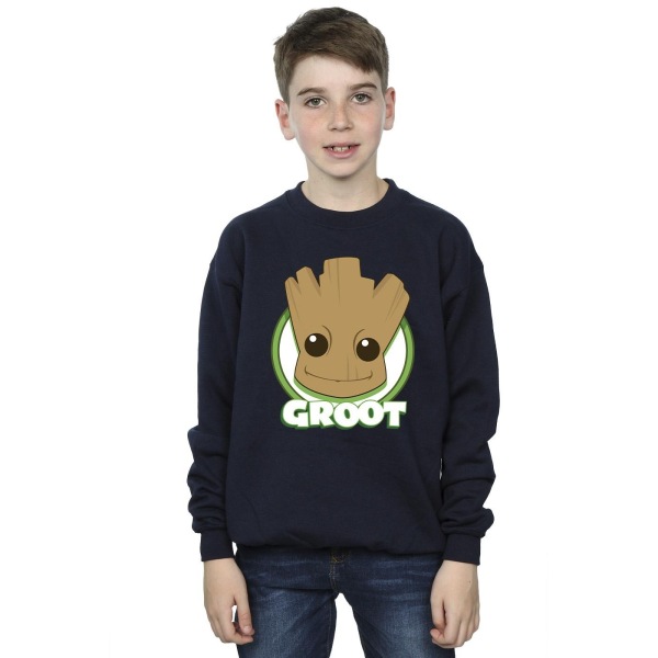 Guardians Of The Galaxy Boys Groot Badge Sweatshirt 5-6 år N Navy Blue 5-6 Years