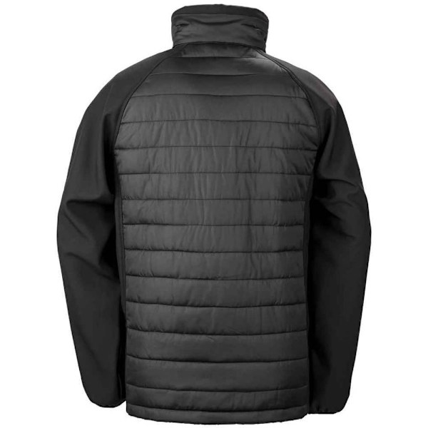 Result Herr Svart Compass Vadderad Soft Shell Jacka 4XL Svart/Li Black/Lime Green 4XL