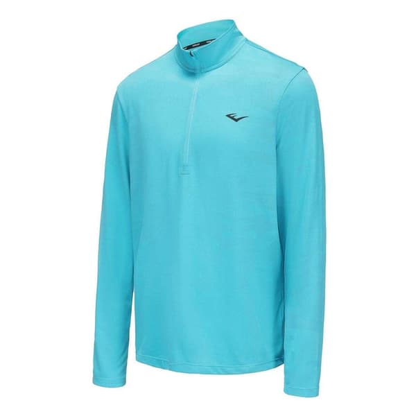 Everlast Herr Mock Neck Regular Långärmad Topp S Cyan/Blå Cyan/Blue S