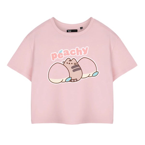 Pusheen Dam/Dam Peachy Kortärmad Crop T-Shirt XXL Pin Pink Peach XXL