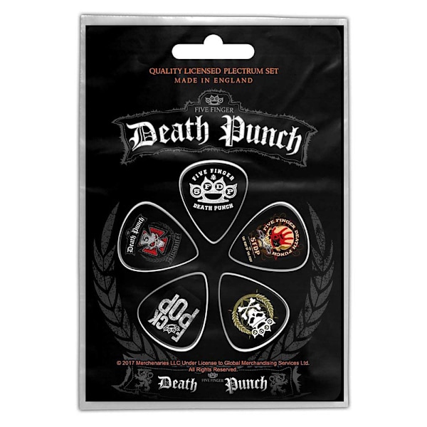 Five Finger Death Punch Logo Plectrum (5-pack) One Size Blac Black/White/Red One Size