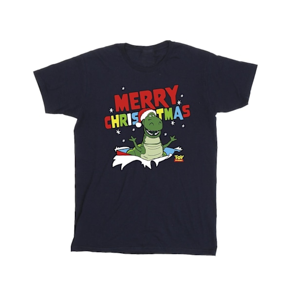 Disney Girls Toy Story Rex Christmas Burst Bomull T-shirt 5-6 år Navy Blue 5-6 Years