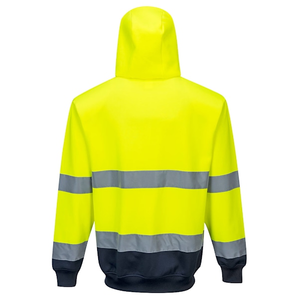 Portwest Herr Kontrast Hi-Vis Full Zip Hoodie M Gul/Marinblå Yellow/Navy M