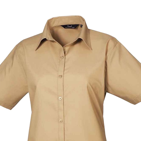 Premier Dam/Dam Poplin Kortärmad Blus 6 UK Khaki Khaki 6 UK